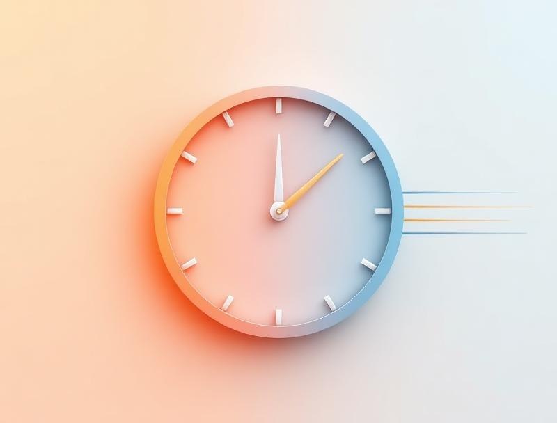 Clock with speed lines representing same day courier delivery